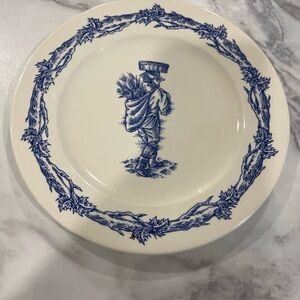 Williams Sonoma Blue and Cream Plate